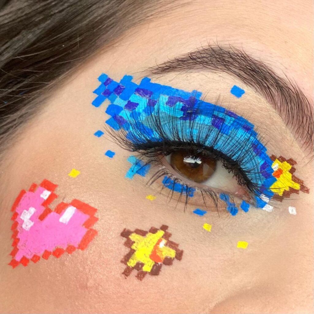 Delineado Colorido: mais de 60 inspirações pra você Delineado azul