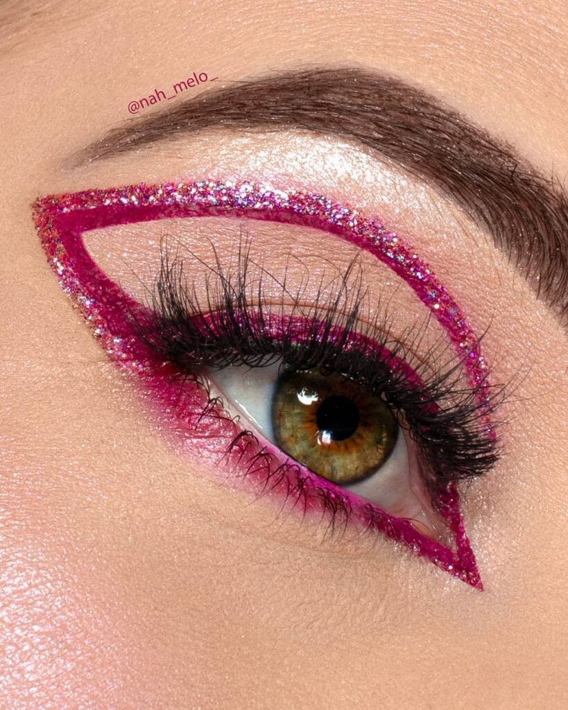 Delineado Colorido: mais de 60 inspirações pra você delineado rosa