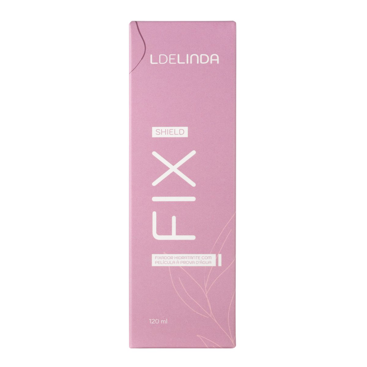 Caixa rosa do spray fixador de maquiagem Fix Shield da L de Linda, fixador hidratante com película à prova d’água, 120 ml